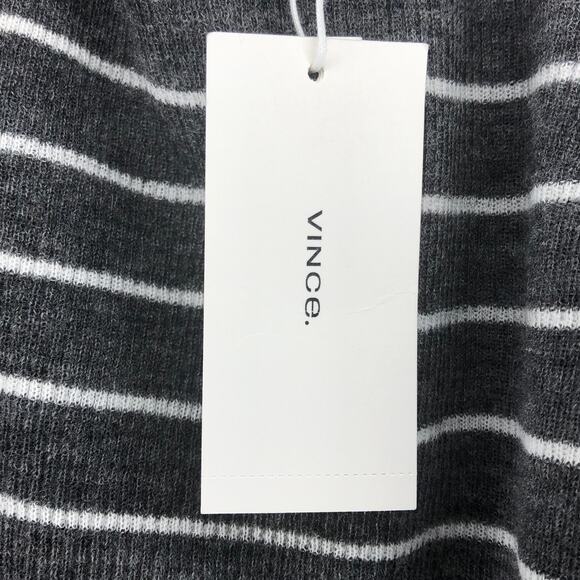 Vince Gray Wool Stripe Rib Knit Shirt - Size Medium - Picture 12 of 13